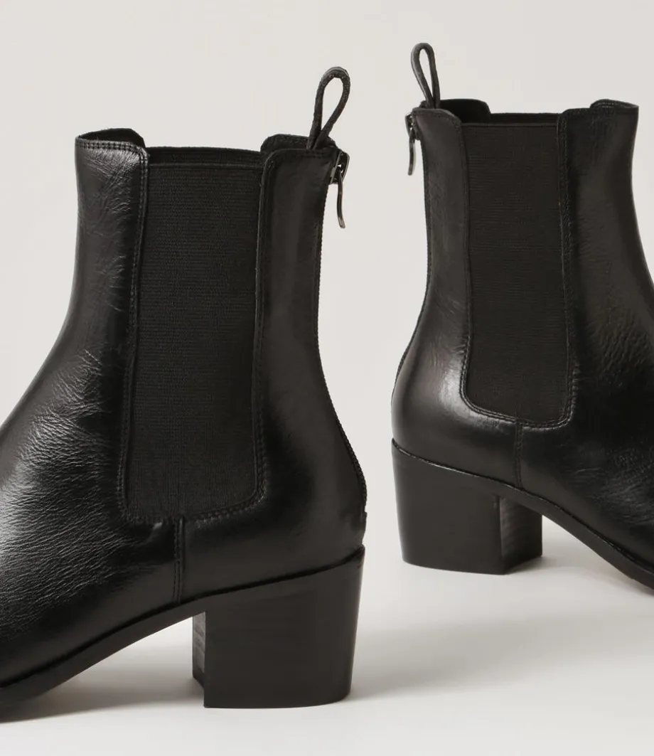 Dowell Black Leather Chelsea Boots