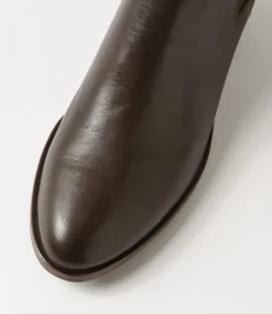 Dowell Dark Olive Choc Leather Chelsea Boots