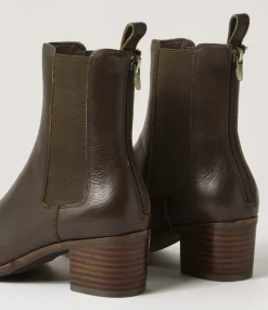 Dowell Dark Olive Choc Leather Chelsea Boots