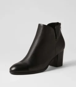 Duriel Black Leather Ankle Boots