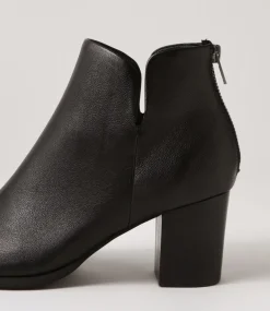 Duriel Black Leather Ankle Boots