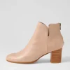 Duriel Cafe Natural Heel Leather Ankle Boots
