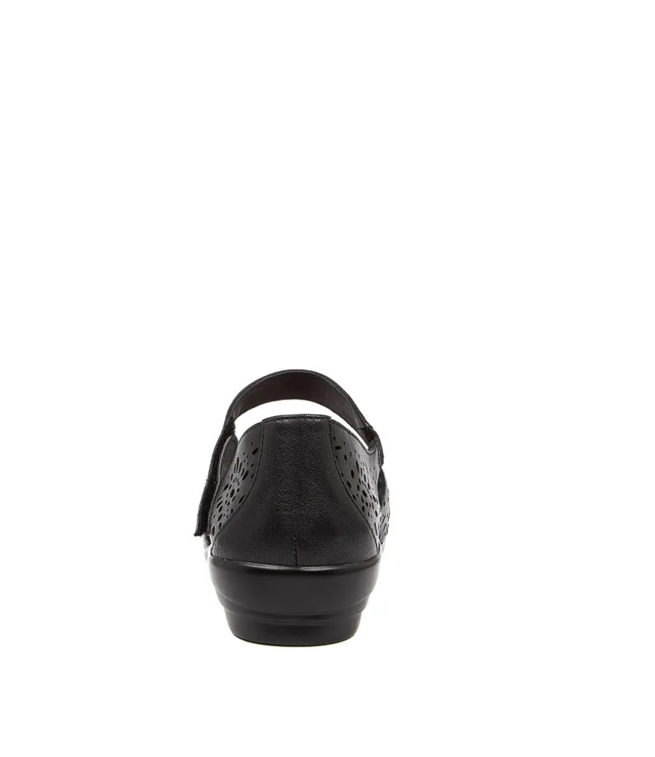 Dusty W Black Leather