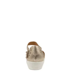 Dusty W Pale Gold Leather