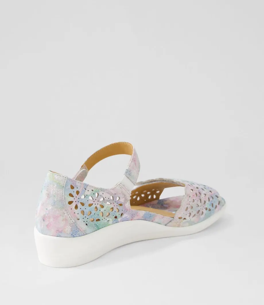 Dusty W Pastel Metal Leather Sandals