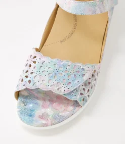 Dusty W Pastel Metal Leather Sandals