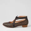Eldon Black Tan Leather Lace Up Flats
