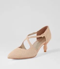 Electrik Champagne Sparkle Fabric Heels