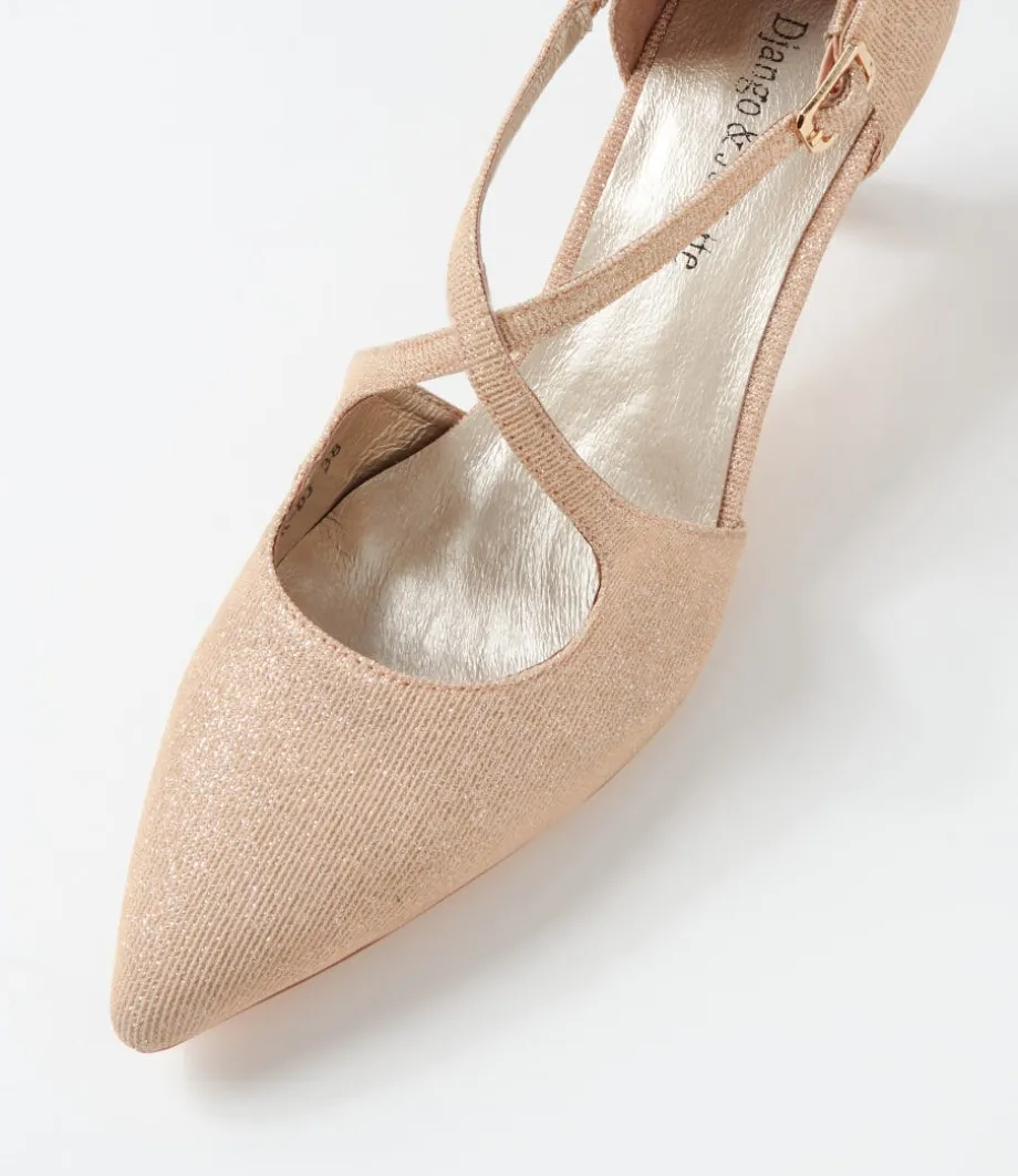 Electrik Champagne Sparkle Fabric Heels