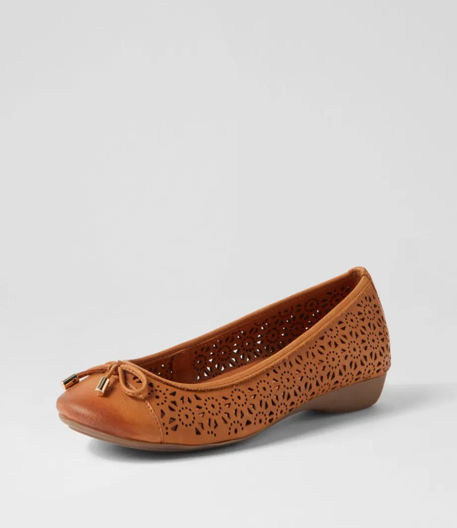 Eloiza New Tan Leather Ballet Flats