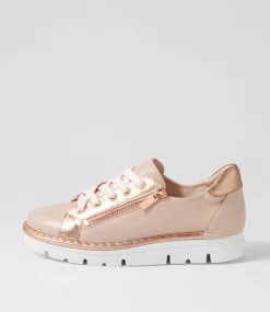Elos Dusty Pink Pale Rose Gold Leather Sneakers
