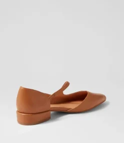 Endre Dark Tan Leather Mary Janes