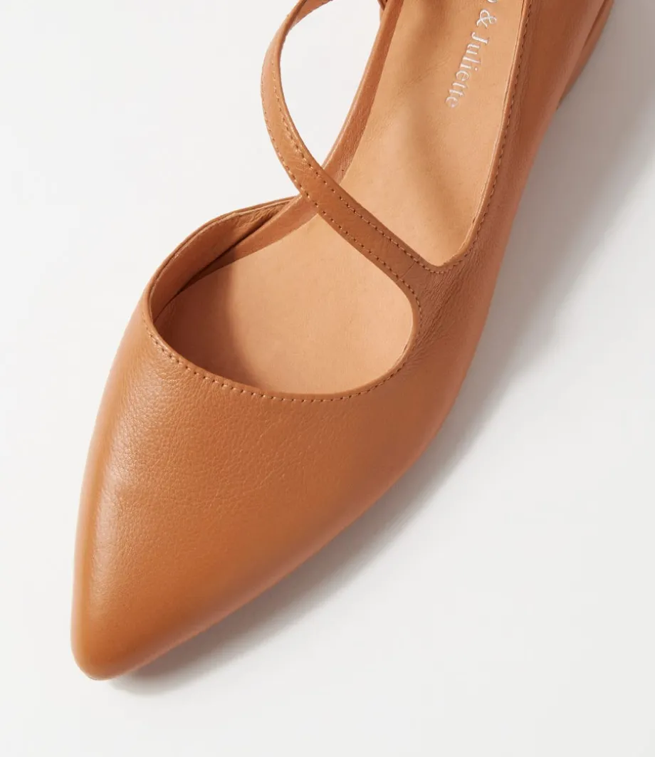 Endre Dark Tan Leather Mary Janes