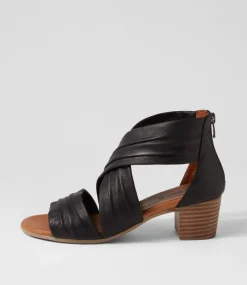 Enko Black Leather Sandals