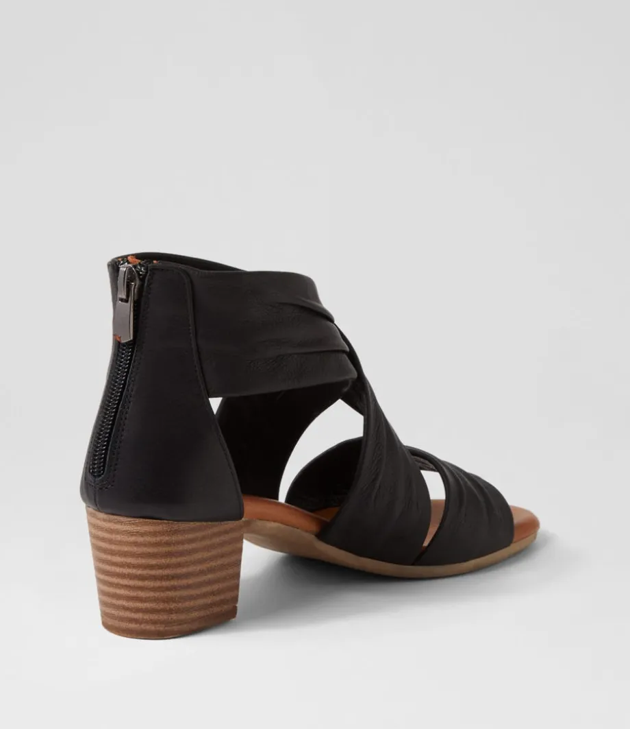 Enko Black Leather Sandals