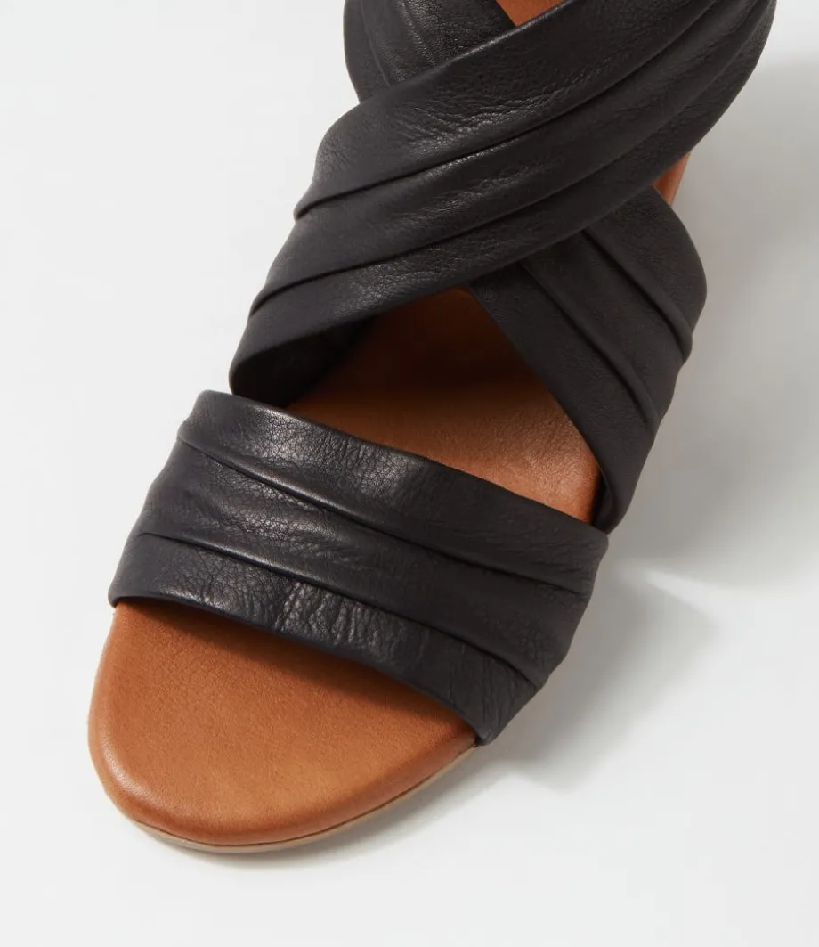 Enko Black Leather Sandals