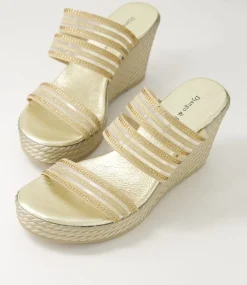 Enrica Gold Vinylite Sandals