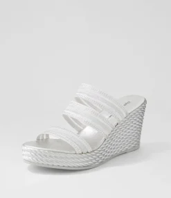 Enrica Silver Vinylite Sandals