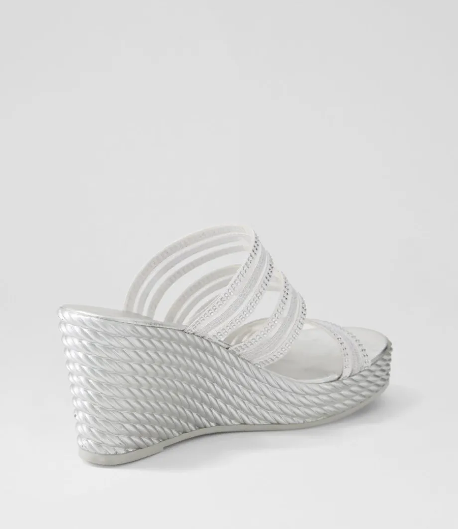 Enrica Silver Vinylite Sandals