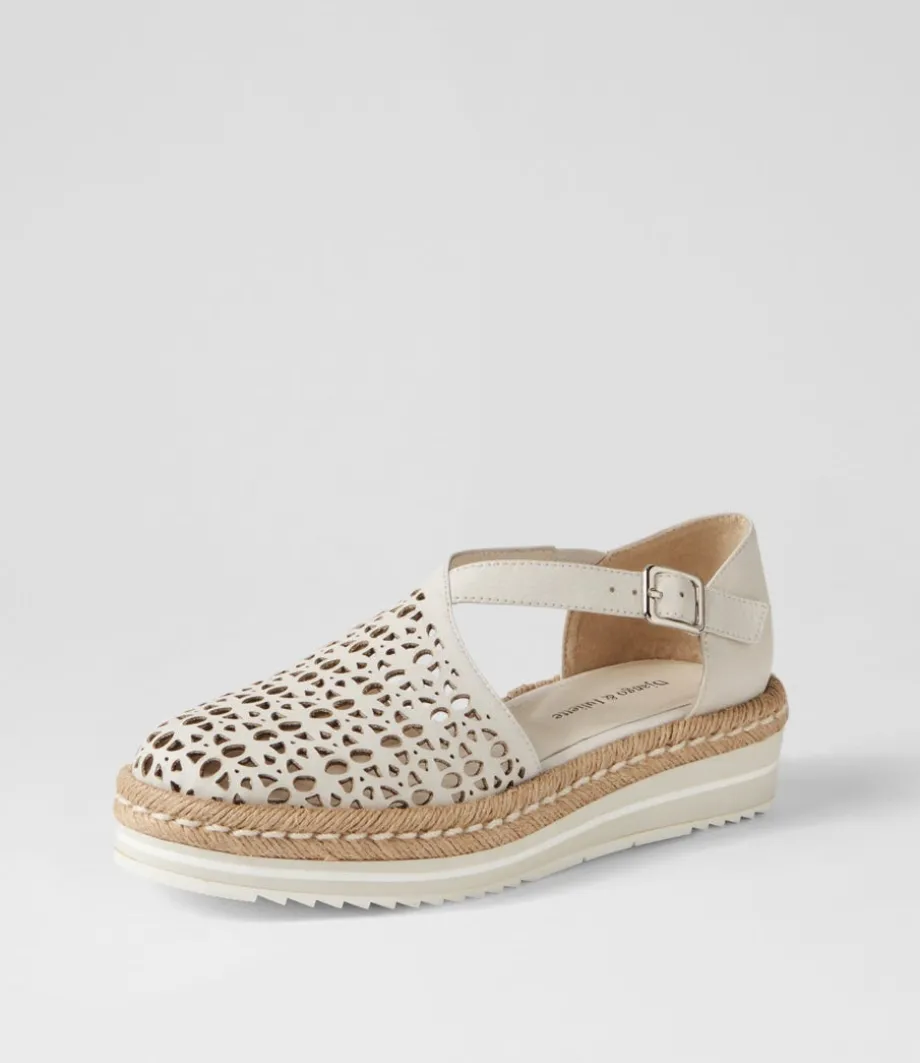 Erika Ivory Leather Flat Shoes