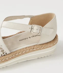 Erika Ivory Leather Flat Shoes