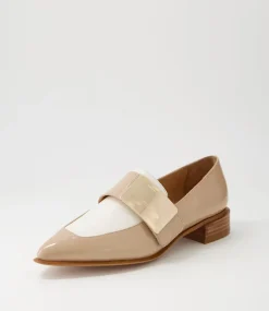 Ering Camel Ivory Gold Patent Leather Loafers