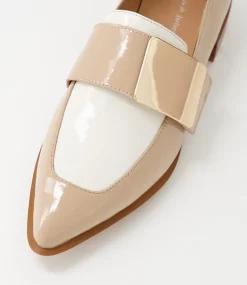 Ering Camel Ivory Gold Patent Leather Loafers