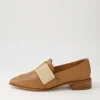 Ering Dark Tan Gold Leather Loafers