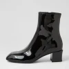 Eshal Black Patent Leather Ankle Boots