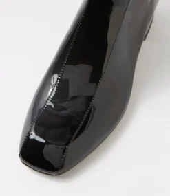 Eshal Black Patent Leather Ankle Boots