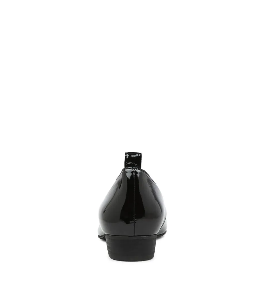 Esker Black Patent Leather Flat Shoes