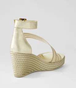 Estela Gold Vinylite Leather Sandals