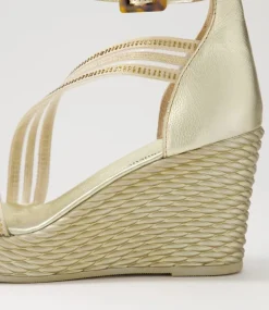 Estela Gold Vinylite Leather Sandals