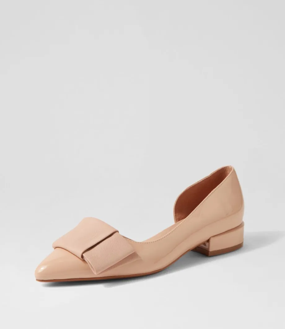 Etha Nude Patent Leather Flat Shoes