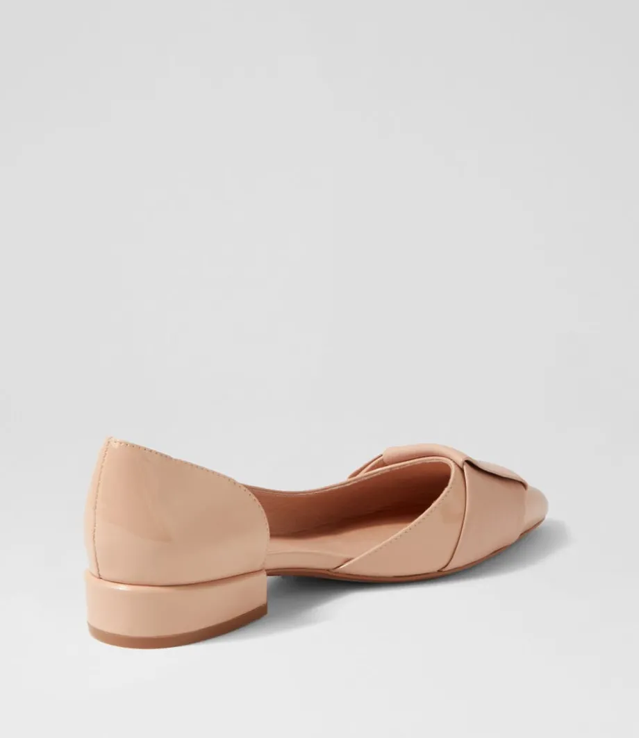 Etha Nude Patent Leather Flat Shoes