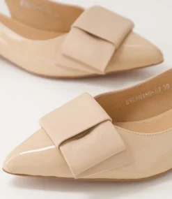 Evenning Nude Patent Leather Flat Shoes