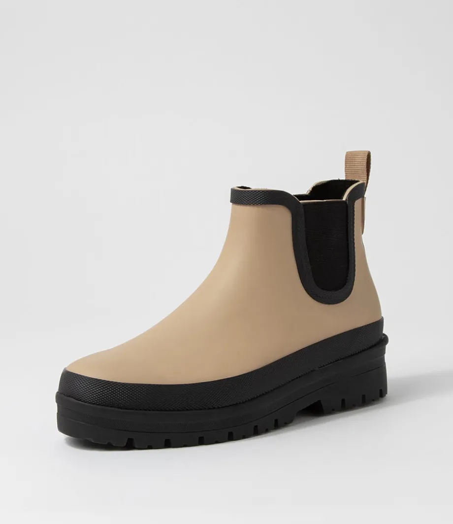 Everlane Taupe Black Gumboot Ankle Boots
