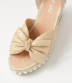 Evone Natural Synthetic Raffia Leather Espadrilles