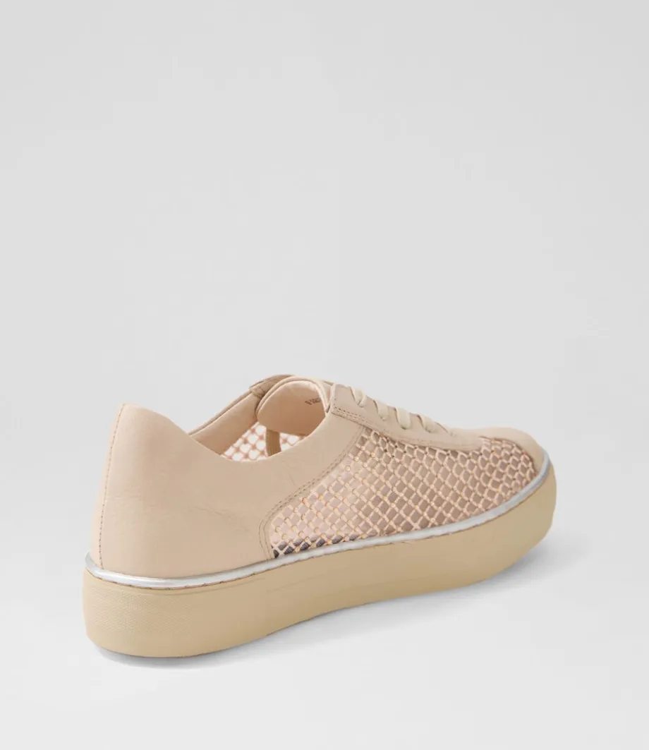 Fabia Nude Jewels Leather Sneakers