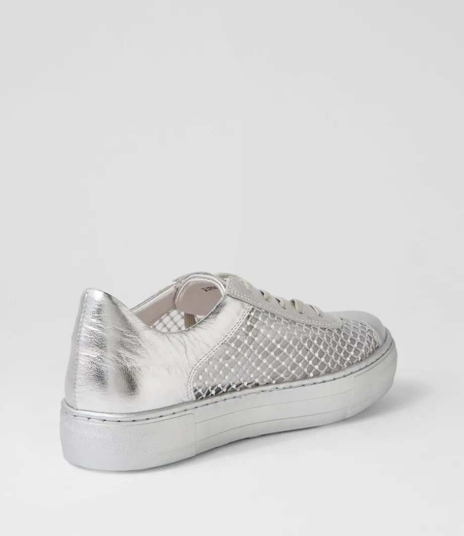Fabia Silver Jewels Leather Sneakers