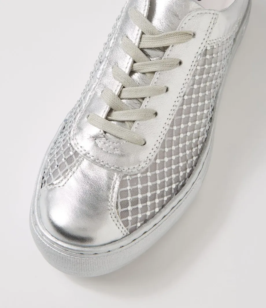 Fabia Silver Jewels Leather Sneakers
