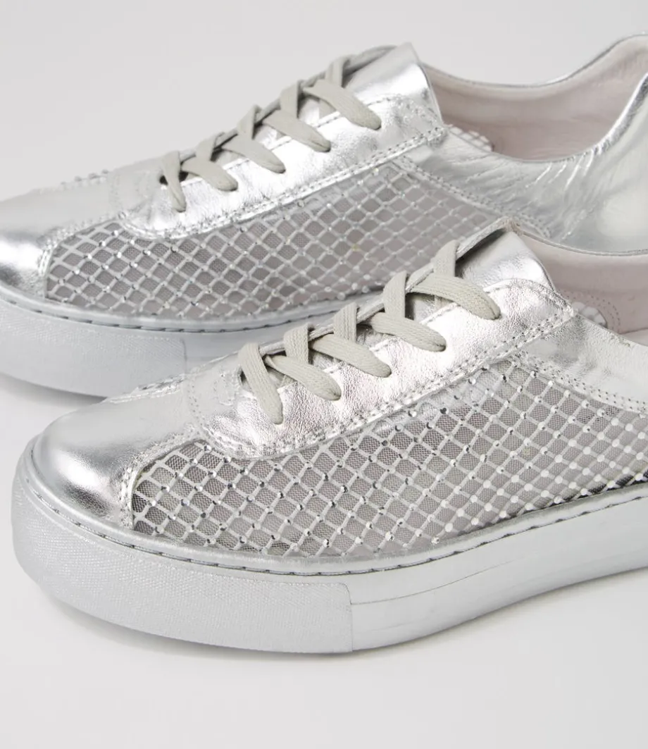 Fabia Silver Jewels Leather Sneakers