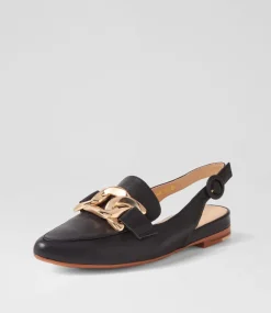 Favilla Black Leather Loafers