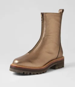Faycey Bronze Tumble Leather Ankle Boots