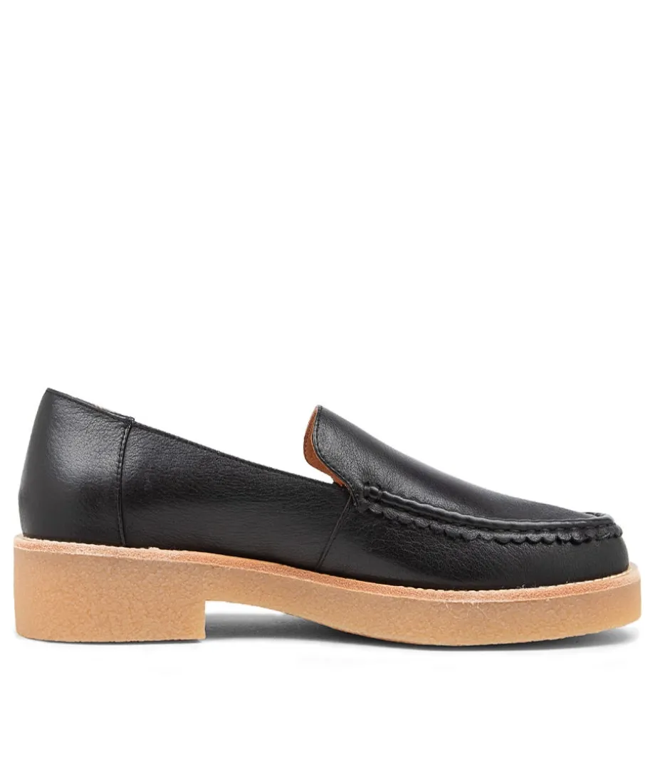 Feight Black Leather Loafers Nh
