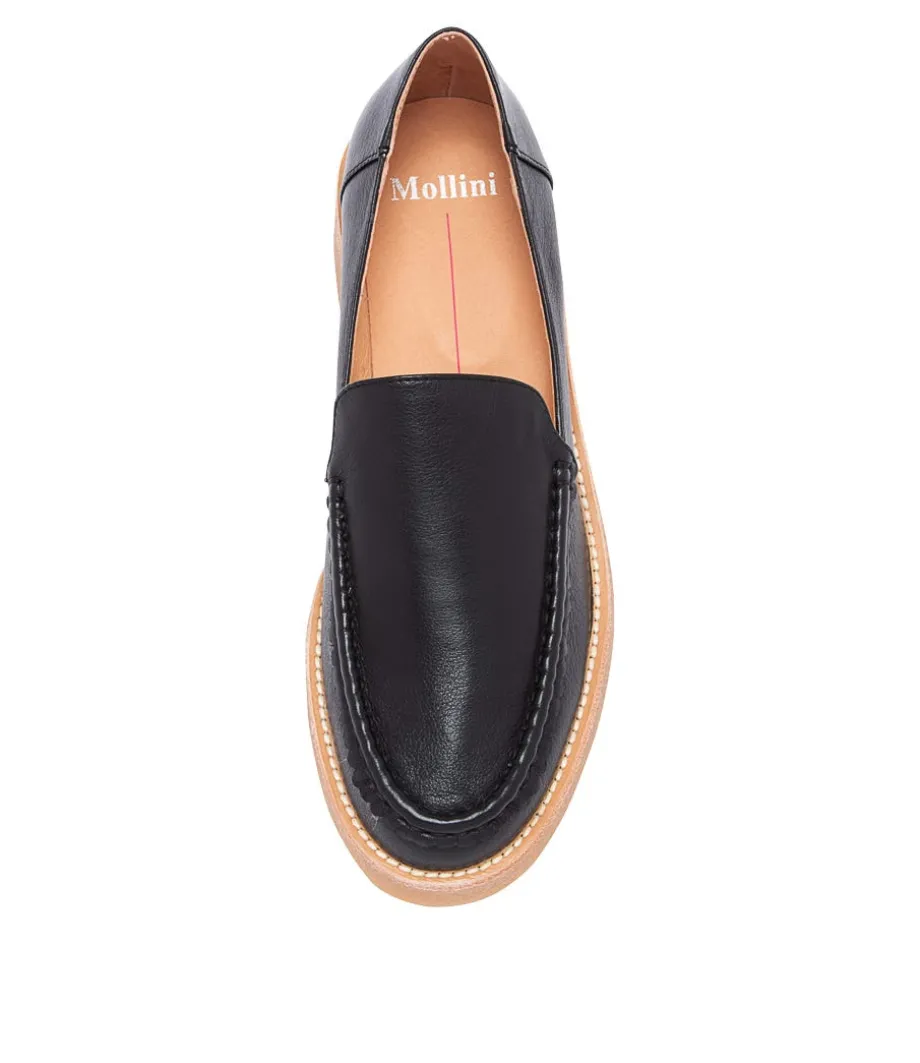 Feight Black Leather Loafers Nh