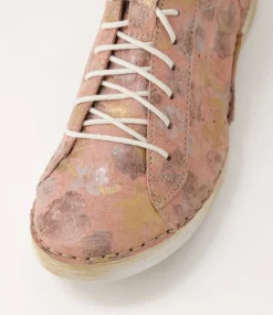 Fergey 56 Pink Multi Leather Lace Up Flats