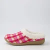 Fifi Xw Fuchsia Red Check Fabric Slippers