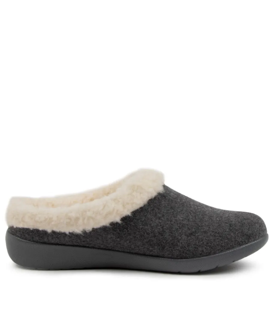 Fifi Xw Grey Fabric Slippers