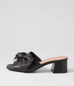Finchy Black Heel Leather Mules